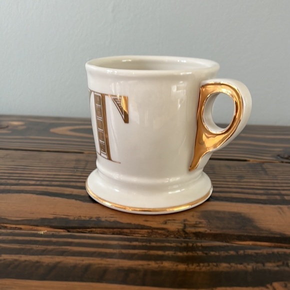 Anthropologie Monogram “T” Gold Stencil Mug - Picture 2 of 6